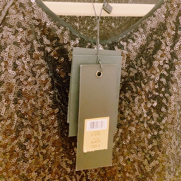 *BNWT*RACHEL ZOE-BLACK SEQUIN/SPARKLY RAGLAN DRESSY FANCY GOING OUT SHIRT/TOP 4 - Picture 2 of 12